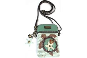 CHALA Cell Phone Crossbody Purse-Women PU Leather/Canvas Multicolor Handbag with Adjustable Strap