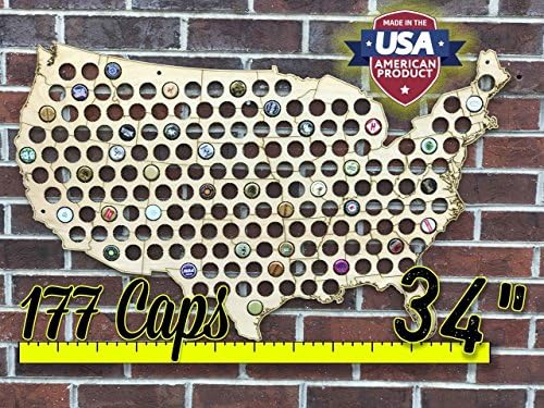 Natural Wood Bottle Cap Map Holder FREE SHIPPING