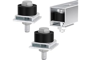 HANBOUNG Strut Channel Trolley Stop,Compatible 1-5/8 inch Strut Channel Trolley,High-Density Rubber Limit Roller,M10 Screw Mount,Unistrut Hardware for Sliding Rail Track System 2-Pack