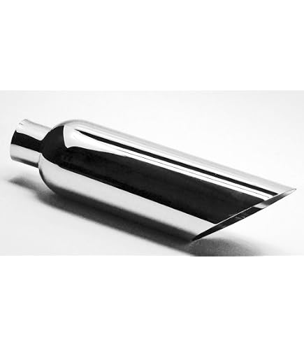 Autopartkingdom 2.5" Inlet 3.5" Outlet 12" Stainless Steel Angle Cut Exhaust Tips – Pair