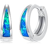 CiNily Opal Earrings for Women Trendy Gold Hoop Earrings, 14k Gold Plated Small Huggie Earrings Tiny Hoops Chunky Gold Earrings Lightweight Thick Gold Hoops Stacks Earrings Silver Gold Opal Jewelry