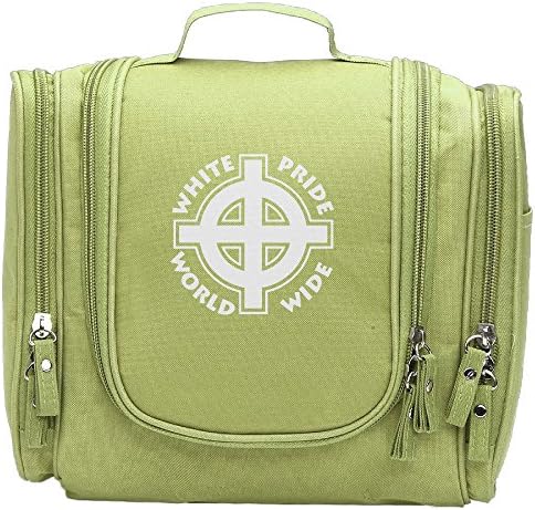 Travel Toiletry Bags White Power World Wide Washable Bathroom Storage Hanging Cosmetic/Grooming Bag For Household Business Vacation, Multi Compartments, Waterproof Lining