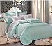 Wake In Cloud - Gray Duvet Cover Set, Reversible with Grey Teal Turquoise, Soft Microfiber Bedding with Zipper Closure (3pcs, Full Size)