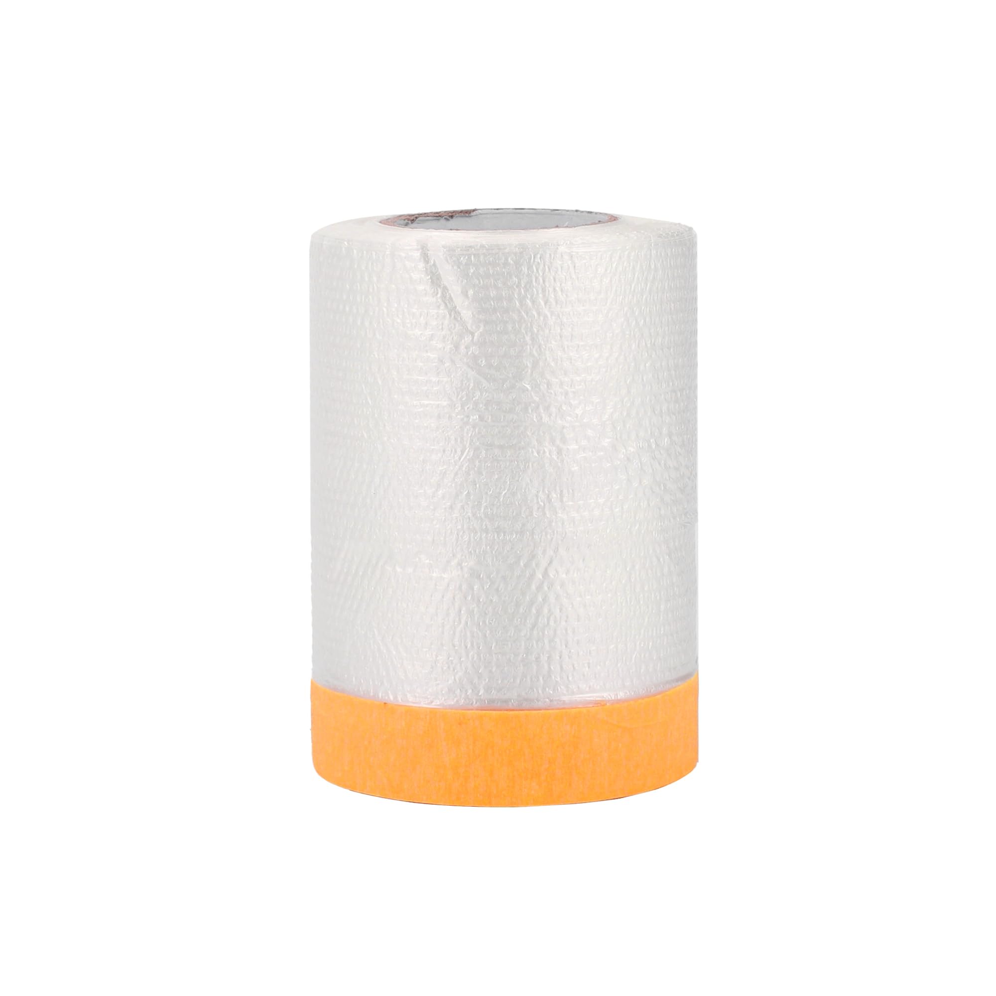 Partuto 1 Pcs Universal Pre-Taped Masking Film Plastic Cover PE Film Paper White Orange 55x2000cm / 65.62ftx21.65