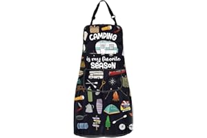 WSNANG Camping Gift Camping Apron with Pockets Camping Is My Favorite Season Apron Camping Lover Gift Camper Gifts