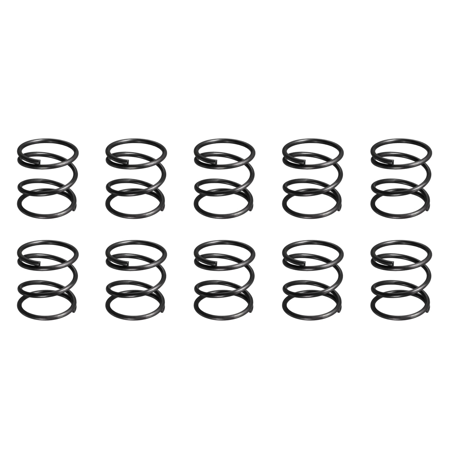 DTGN 1.2x15x15mm(DxODxL) Compression Spring - 20Pack - Good for Machinery - Spring Steel Extension Spring - Black