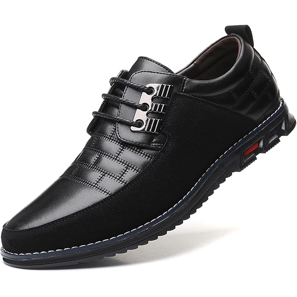 Calden Zapatos De Ascensor Invisibles Para Hombre Con Cordones De Charol Negro