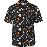 Tipsy Elves Halloween Button Down Shirts for Men - Spooky Party Wear with Comfort Blend