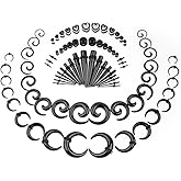 Linkning Ear Stretching Kit 84 PCS Spiral Taper Gauges Heart Tunnels Plugs Acrylic Expander Sets14G-00G Body piercing jewelry for ears