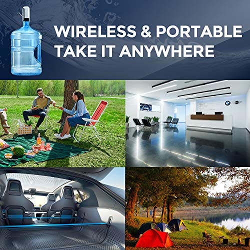Water Bottle Pump USB Charging Universal Electric Water Bottle Dispenser Improved Portable Electric Water Pump Water Tower for Bottle Universal 2-5 Gallon Water Jug Pump by SunnyHome