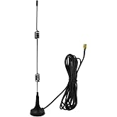 SEBIKAM 2.4GHz WiFi Antenna, RP-SMA Male Connector, 10FT Extension Cable | Extends wireless signal range for CCTV cameras, NVRs, DVRs, and surveillance systems with a magnetic base and flexible cable.