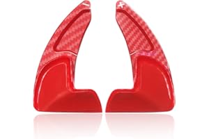 Red Carbon Fiber Pattern Steering Wheel Paddle Shifter Extensions Covers Compatible for Challenger Durango Charger 2015-2023 