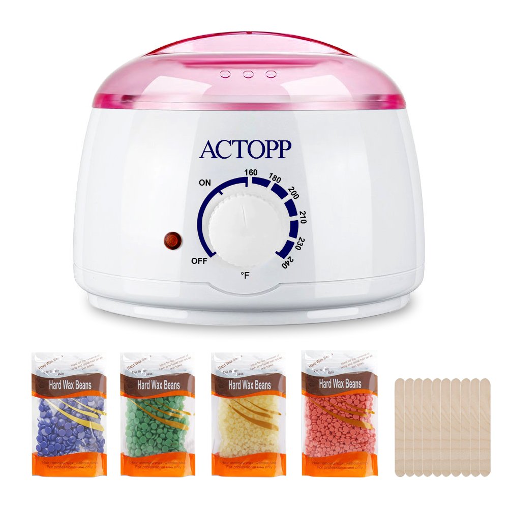 ACTOPP Chauffe Cire Epilation Chaude Electrique Professionnelle Chauffe Cire Epilatoire Appareil Épilateur pour Visage Bras Cuisse avec Cire Chaude et Réchauffeur de Cire