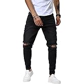 Woenzaia Mens Jeans Slim Fit Skinny Denim Stretch Tapered Jean Pants