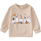 Toddler Halloween Ghost Dog Sweatshirt Girl Boy Doggy Pumpkin Pullover Spooky Season Crewneck Long Sleeve Shirt Tops