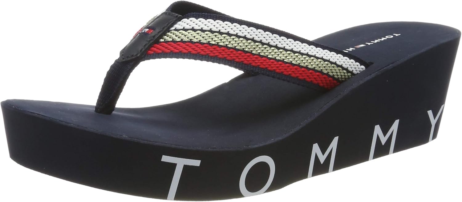 Tommy Hilfiger Women's Iconic Wedge Beach Sandal Flip Flops, Amazon