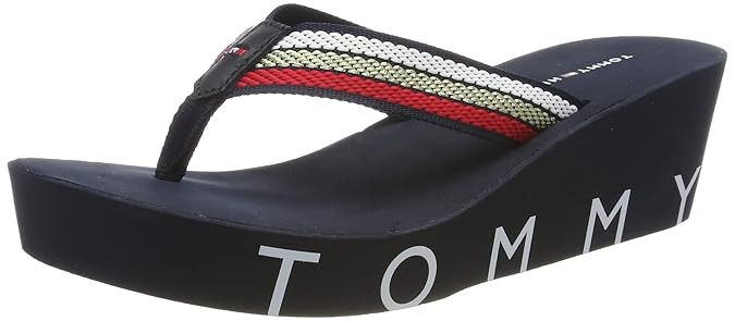 Tommy Hilfiger Damen Iconic Wedge Beach Sandal Zehentrenner