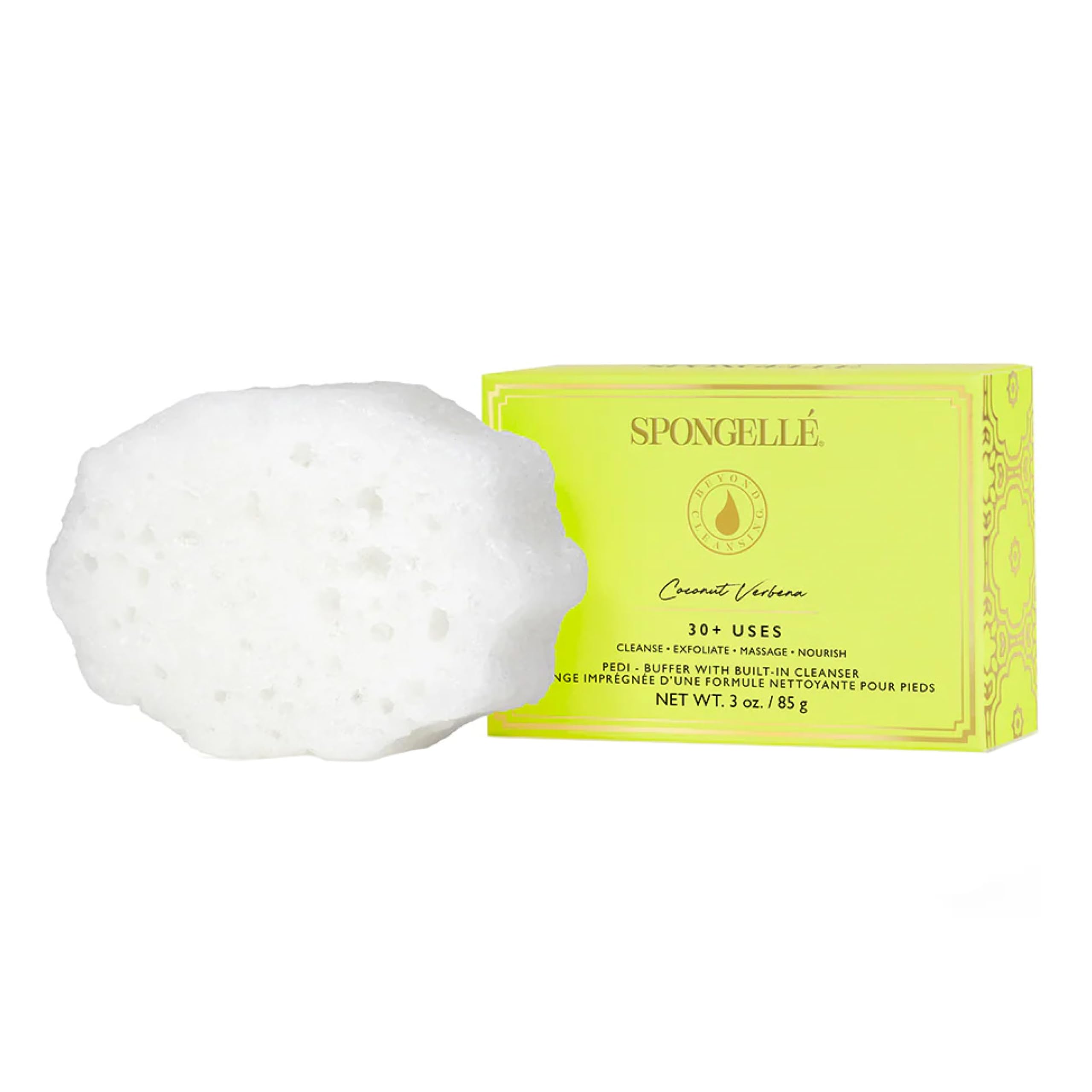 Spongellé Pedi-Buffer - Cleanse, Exfoliate & Polish Feet - Coconut Verbena