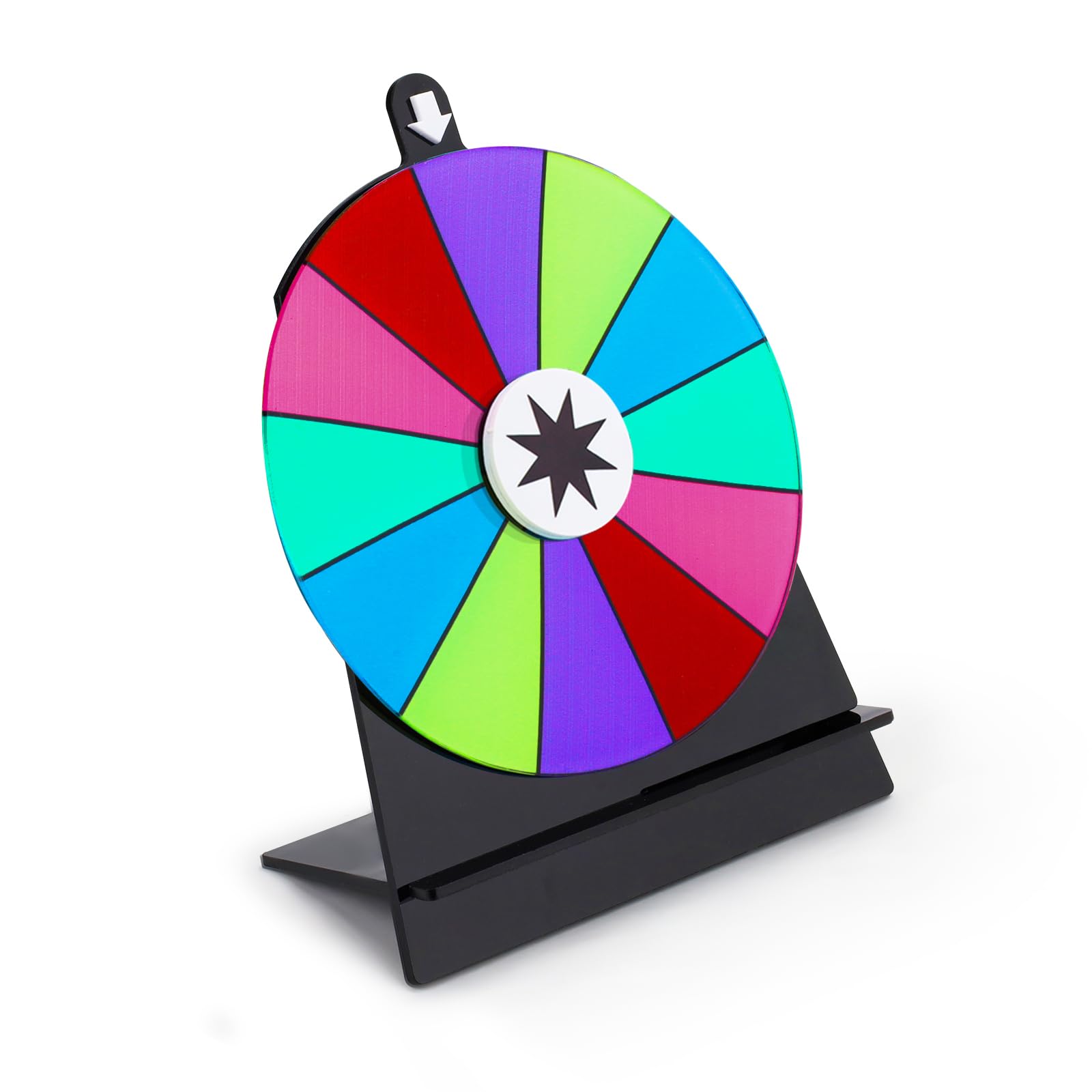Diakey 15cm Spinning Prize Wheel, Color Table Roulette Wheel Spinner with Stand Fortune Spin Game for Party, Trade Show, Carnival, 12 Slots