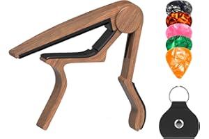 Guitar Capo for Acoustic Guitar, Guitar Capo with Pick Holder and 5 Picks, Metal Capo for Ukulele, Mandolin, Banjo, and other