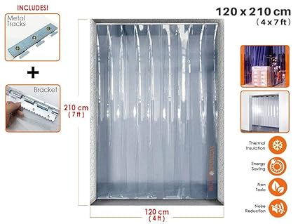 Acepunch Pvc Plastic Strip Curtain 120cm X 210cm 4 X 7 Ft Set
