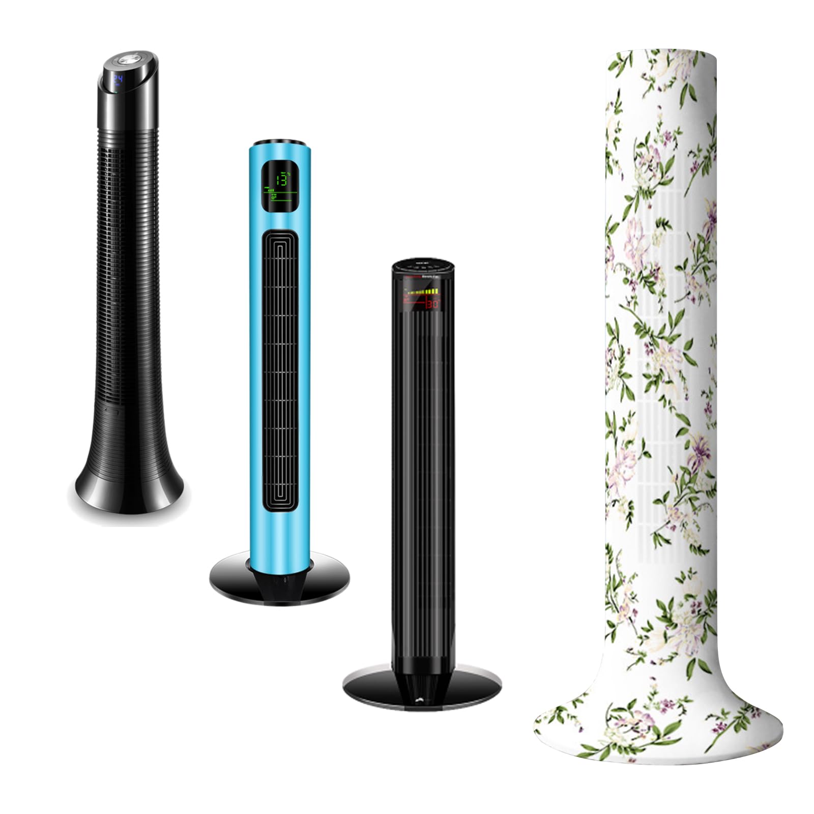 NICENEEDED Tower Fan Dust Cover, Vertical Fan Dustproof Protection Cover, Dustproof Standing Pedestal Fans Covers Protective Oscillating Guard Protector for Floor Fan (Watercolour Crushed Flowers)