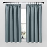 PONY DANCE Pencil Pleat Blackout Curtains Greyish Blue 2 Panels 46x54