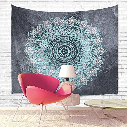 DENGYUE Wild Life Animal Tapestry, Lion King Portait Calm Deep Eyes Seeing through Faraway Starry Sky Realistic 3D Print Wall Art Tapestry 50 by 60 Inches (60L X 50W, blue)
