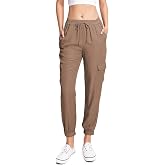 Love Tree Women's Juniors High Rise Tencel Joggers (S, Cocoa), Cargo Cocoa
