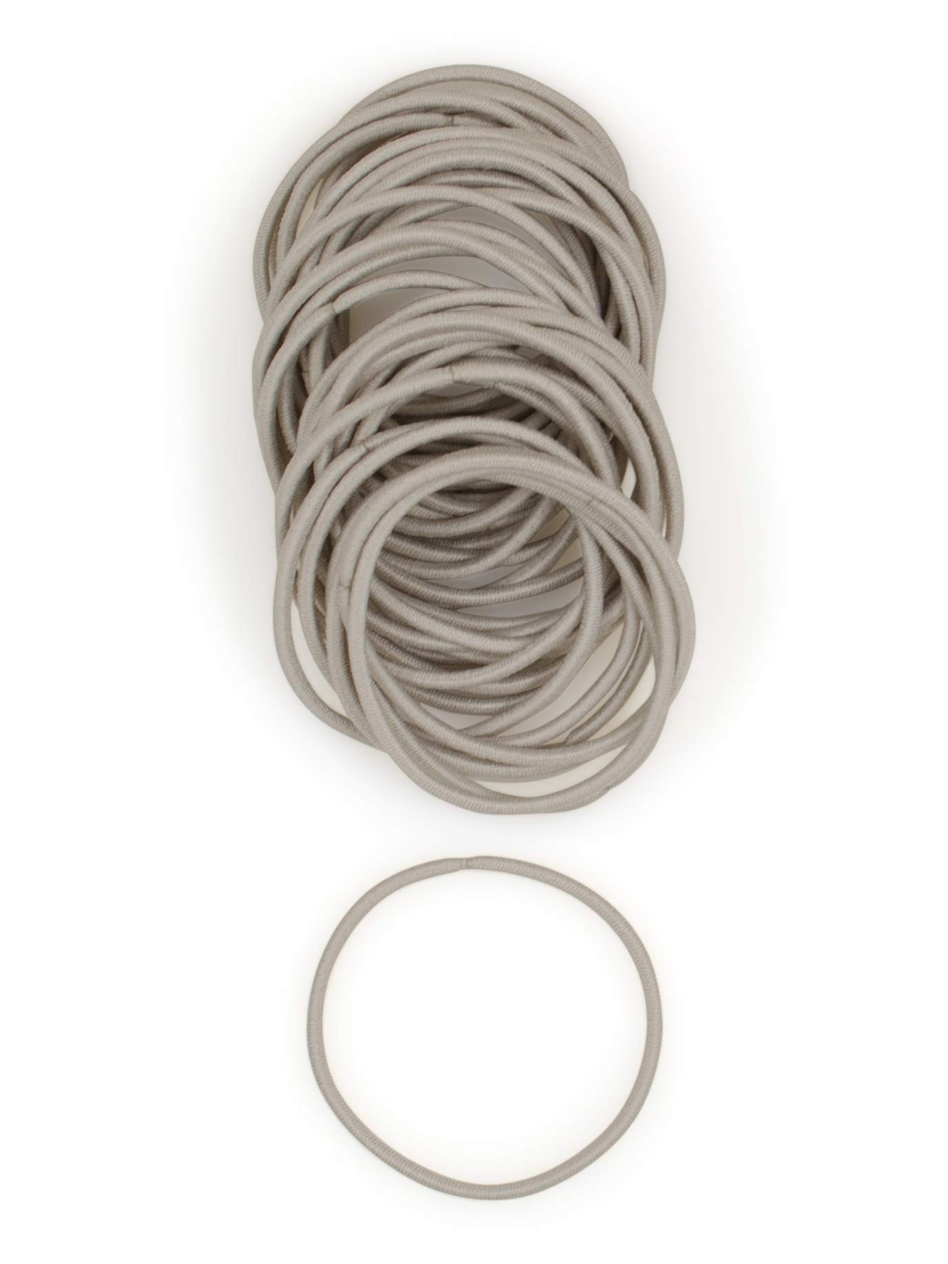 Heliums Thin Hair Bands - Ash Blonde - 2mm Hair Elastics for Fine Hair, 40 Count, 4.5cm Diameter, Medium Hold Hair Bobbles — image 1