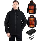 Vantacent89 Heated Jacket for Men with Rechargeable Pack Included, Winter Outdoor Windproof Soft Shell Heating Jackets Coat