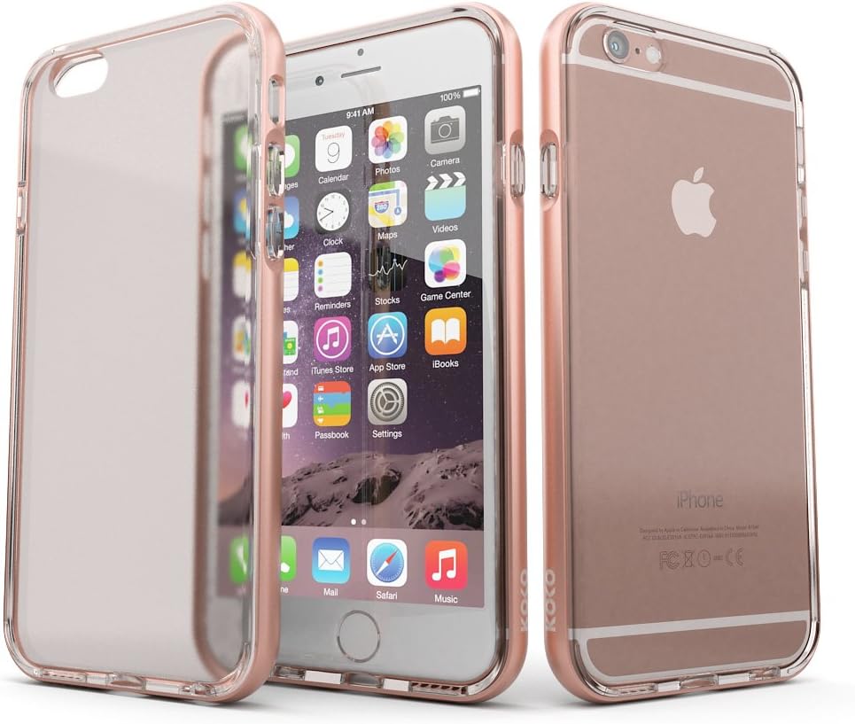 [68% OFF For iPhone 6 and iPhone 6S Clear Case Cover with Metallic Bumper in Rose Gold by Koko Cases 'Harvey Collection' – This Years Most Trending Slim Fit Luxury Protective Case