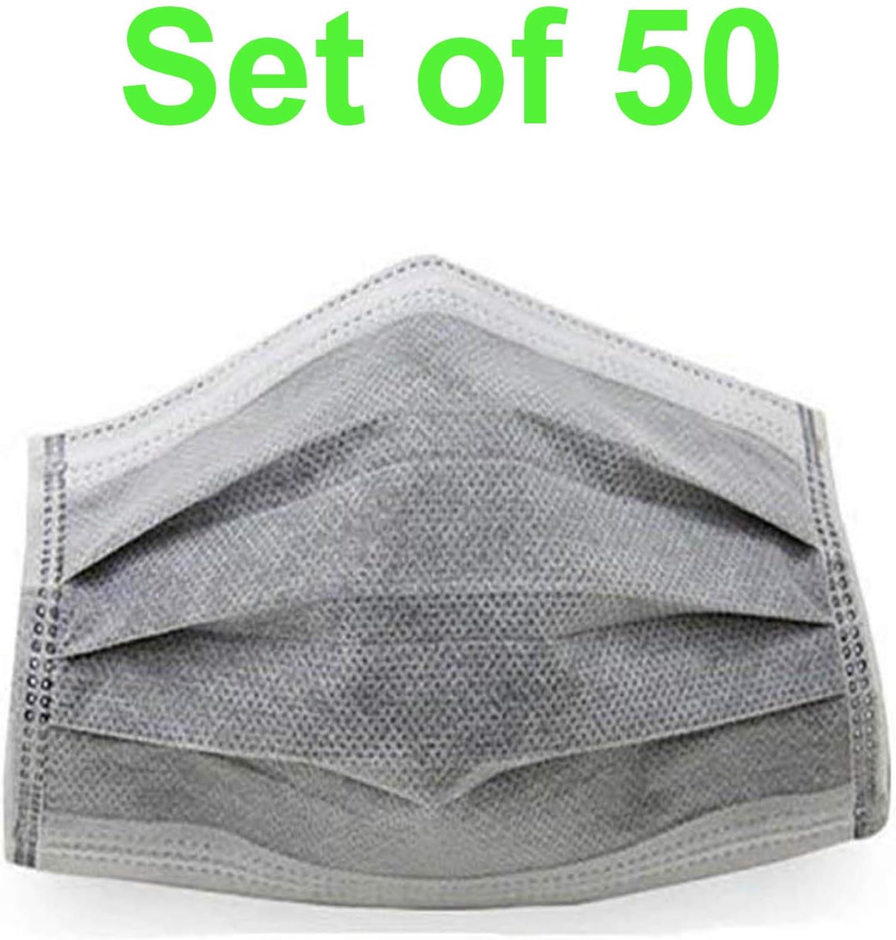 AutokraftZ CARBON-MASK-ST50 Anti Pollution Face Mask with Activated Carbon Dust Proof Pollution Mask (Set of 50)