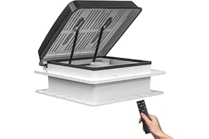 2012 Air Max 14" Vent RV Roof Vent Reversible Exhuast Fan, Ultra Low Sound RV Air Ventilation Ceiling Fan 12V Remote with Rain Sensor
