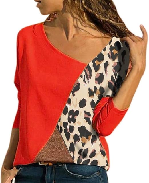 H&E Damen Langarmshirt, lässig, Bedruckt, Farbblockierung Gr. Small