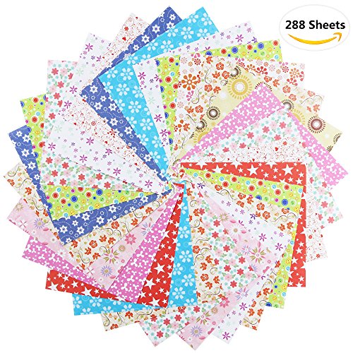 Weoxpr 288 Sheets Folding Origami Paper Washi Folding Paper for Arts and Crafts, 12 Different Patterns(6x6inch) - Thumbnail 5