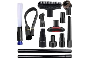 HUIAWAY 13 PCS Universal Vacuum Attachments for Shop Vac Accessories - 2 1/2" to 1 1/4" Vacuum Hose Adapter, 1 7/8" to 1" Adapter for Shop Vac, 1 1/4" Household Cleaning Vacuum Brush Attachment Kit