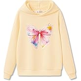 Serdomi Hoodie Sweatshirts for Girls - Soft Long Sleeves Pullover Shirt Stylish Smiling Face Size 6-18