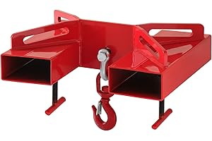 Hasopy Forklift Lifting Hook 1pc, 6600lbs Capacity Forklift Lifting Hoist, Red Forklift Mobile Crane with Swivel Hook and Two Large T-Screws, Hook Forklift Lifting Hoist, Fork Lifting Attachment (3T)