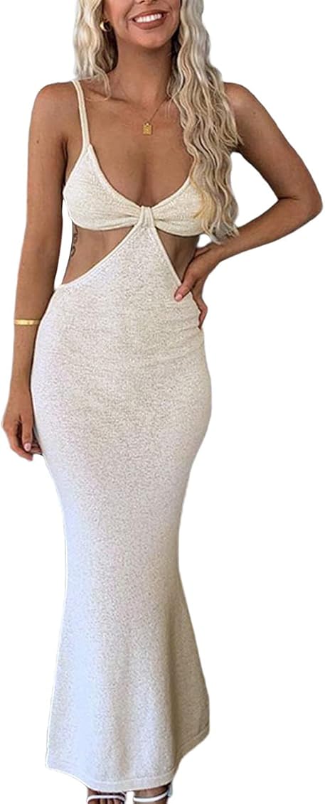 Lunoakvo Vacation Knitted Maxi Dresses 