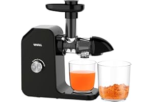 whall Slow Juicer, Masticating Juicer, Celery Juicer Machines, Cold Press Juicer Machines Vegetable and Fruit, Juicers with Quiet Motor & Reverse Function, Easy to Clean with Brush，Sepia