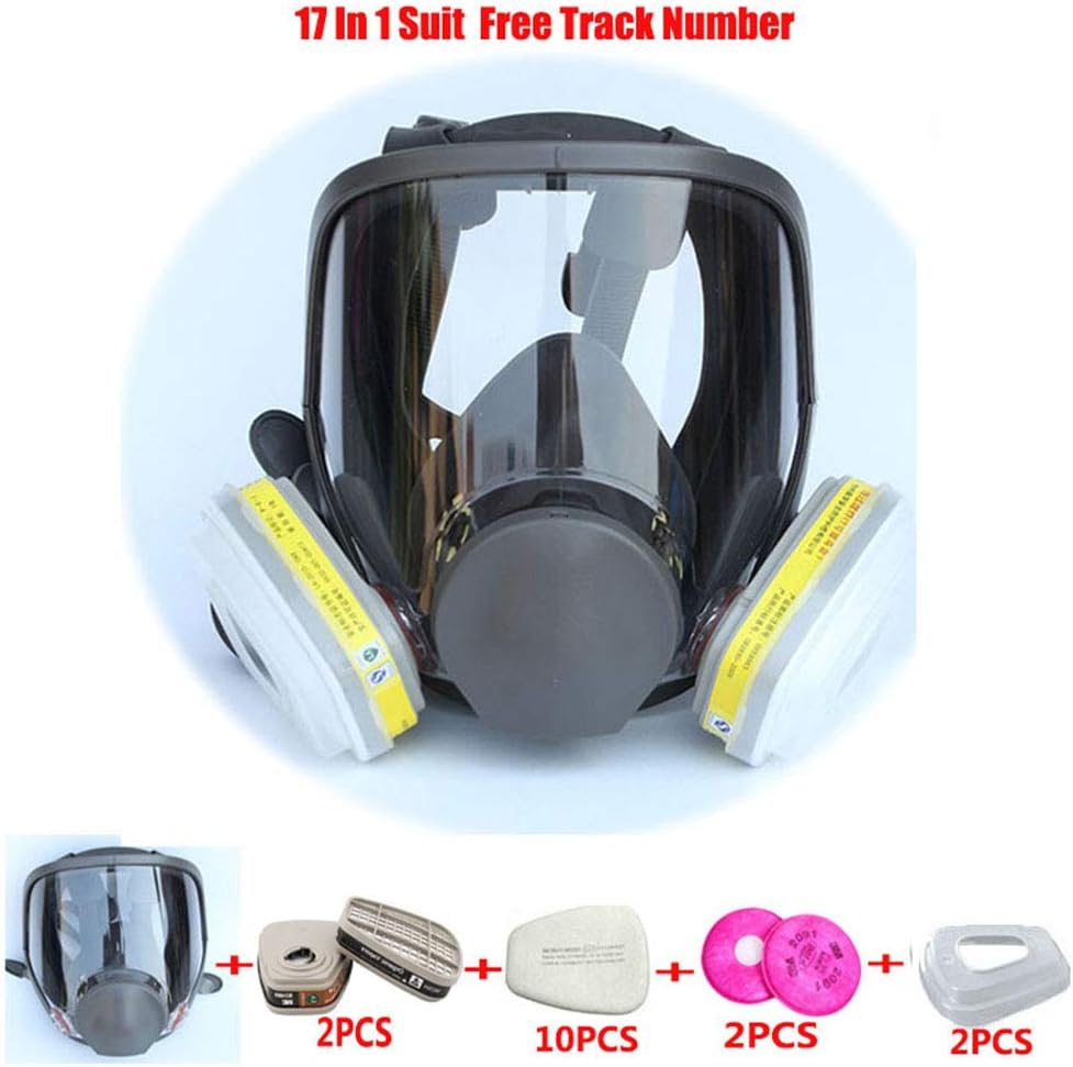 VIEUR 17 In 1 Suit Painting Spraying Chemcial Laboratories Respirator Gas Mask Same For 6800 Gas Mask Full Face Respirator,C