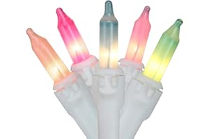 NORTHLIGHT 35-Count Pastel Multi-Color Mini Easter Light Set, 7ft White Wire