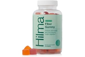 Hilma Prebiotic Fiber Gummies, Daily Fiber Supplement, Gummies for Adults, Supports Gut Health for Women and Promotes Regularity, Citrus Natural Flavor, FSA Eligible, 60 Count