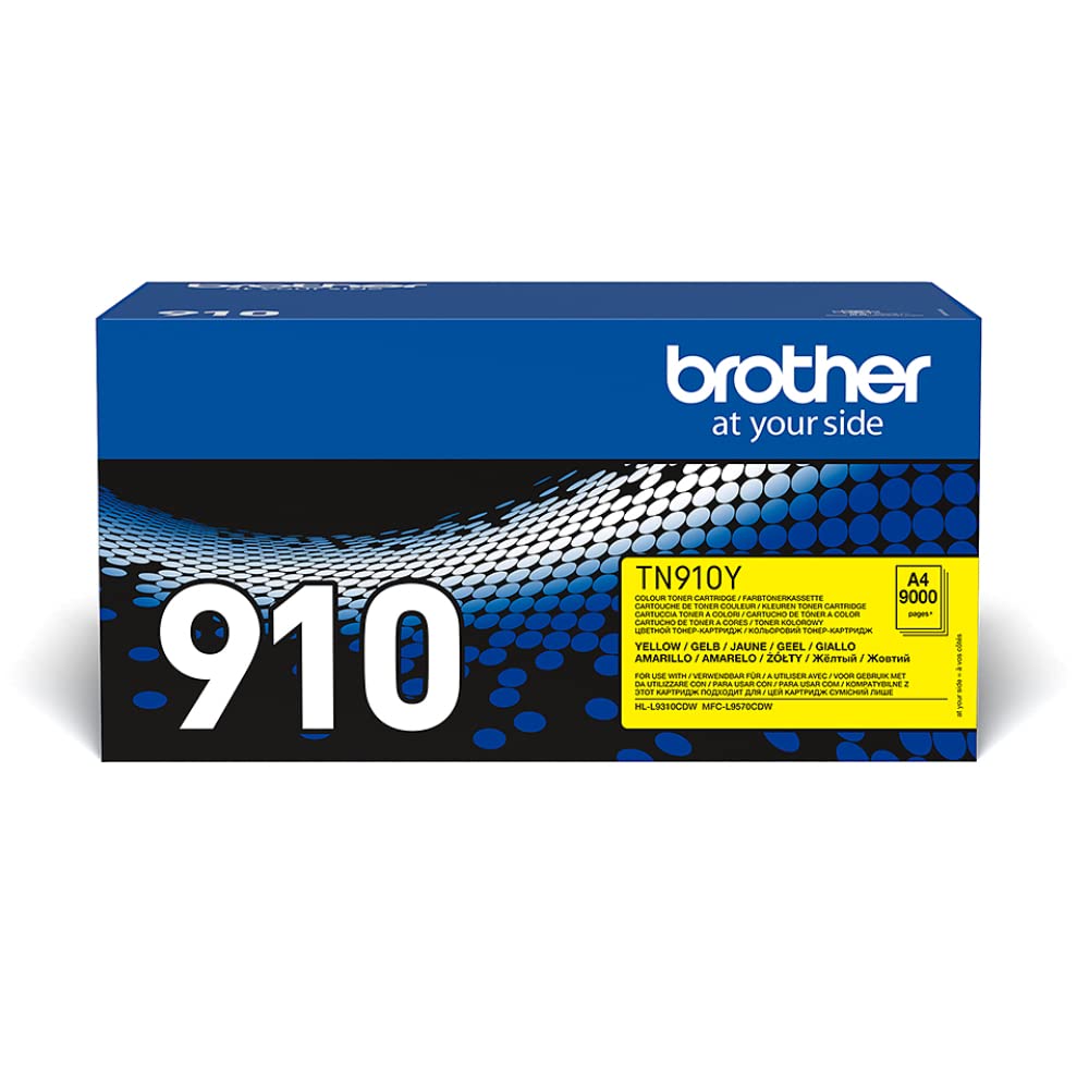 Brother TN-910Y Toner Cartridge, Yellow, Single Pack, Ultra High Yield, Includes 1 x Toner Cartridge, Brother Genuine Supplies
