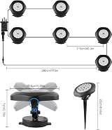 NATPOW RGB Underwater Pond Lights 6-in-1 IP68 APP Control Remote 5V view 2