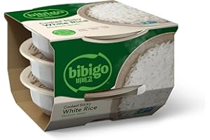 Bibigo Korean Sticky White Rice, Microwavable, Zero Trans Fat, 7.4 Ounce (Pack of 3)