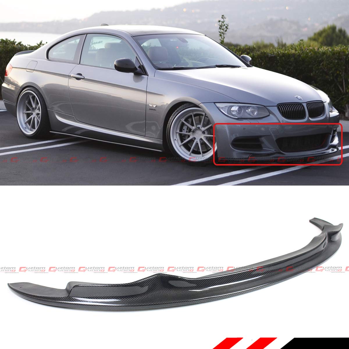 Carbon Fiber Front Bumper Splitter Lip Kit For BMW E90 335i 328i 325i LCI M Tech