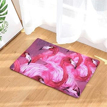 Amazon Com Atoly Pink Flamingo Oil Painting Door Mat Indoor