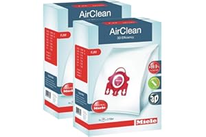 2 X Miele 10123220 AirClean 3D Efficiency Dust Bag, Type FJM, 4 Bags & 2 Filters, 12 Piece Set
